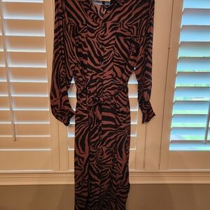 Massimo Dutti Size 10 Zebra Print Dress